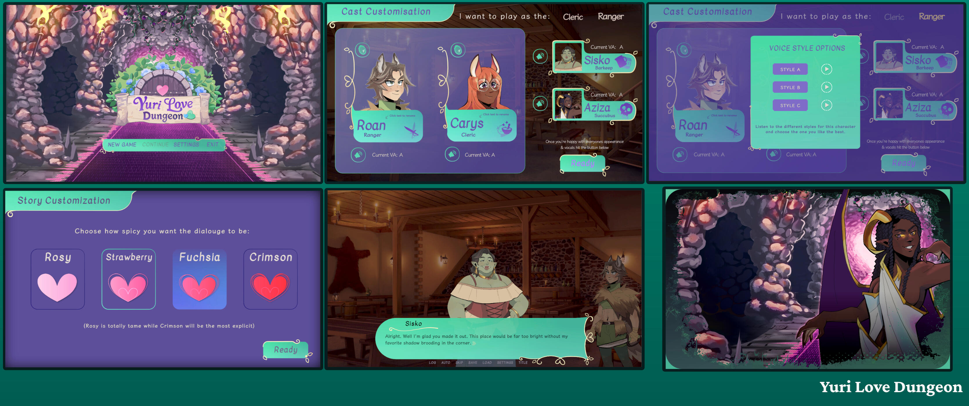 Yuri Love Dungeon UI