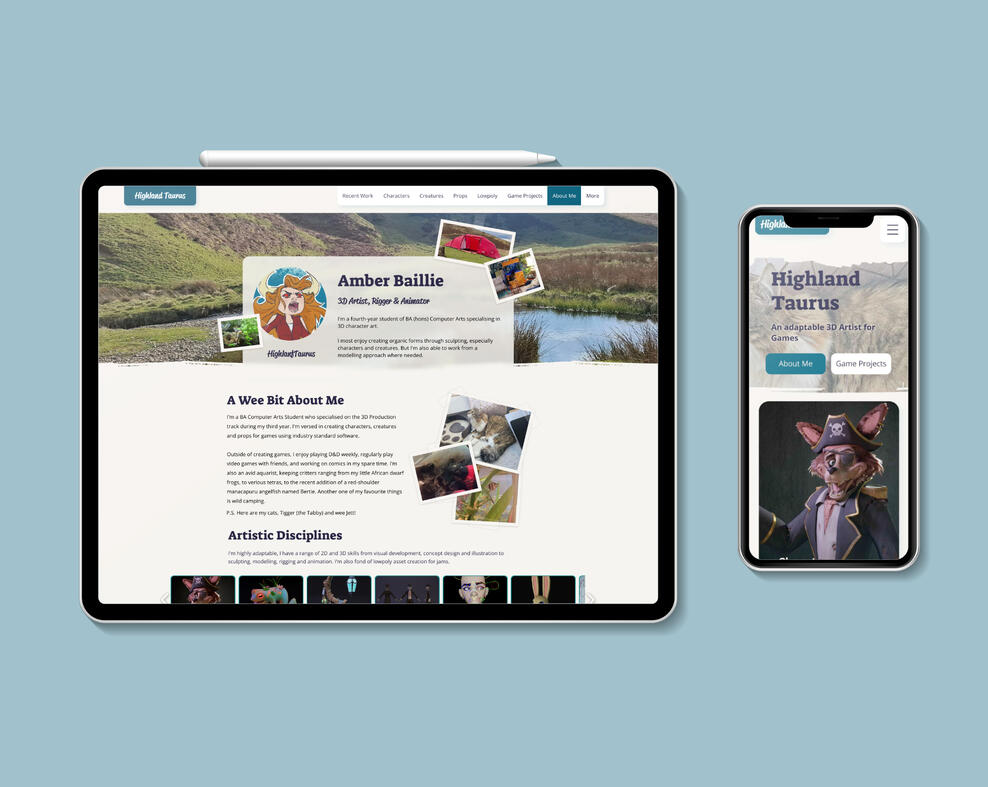 Highland Taurus' Portfolio Website Design